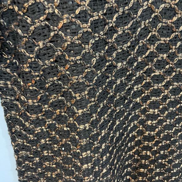 Free People New Romantics Joan of Arc Brown Gold Long Sleeve Sweater Dress Small - Picture 6 of 7